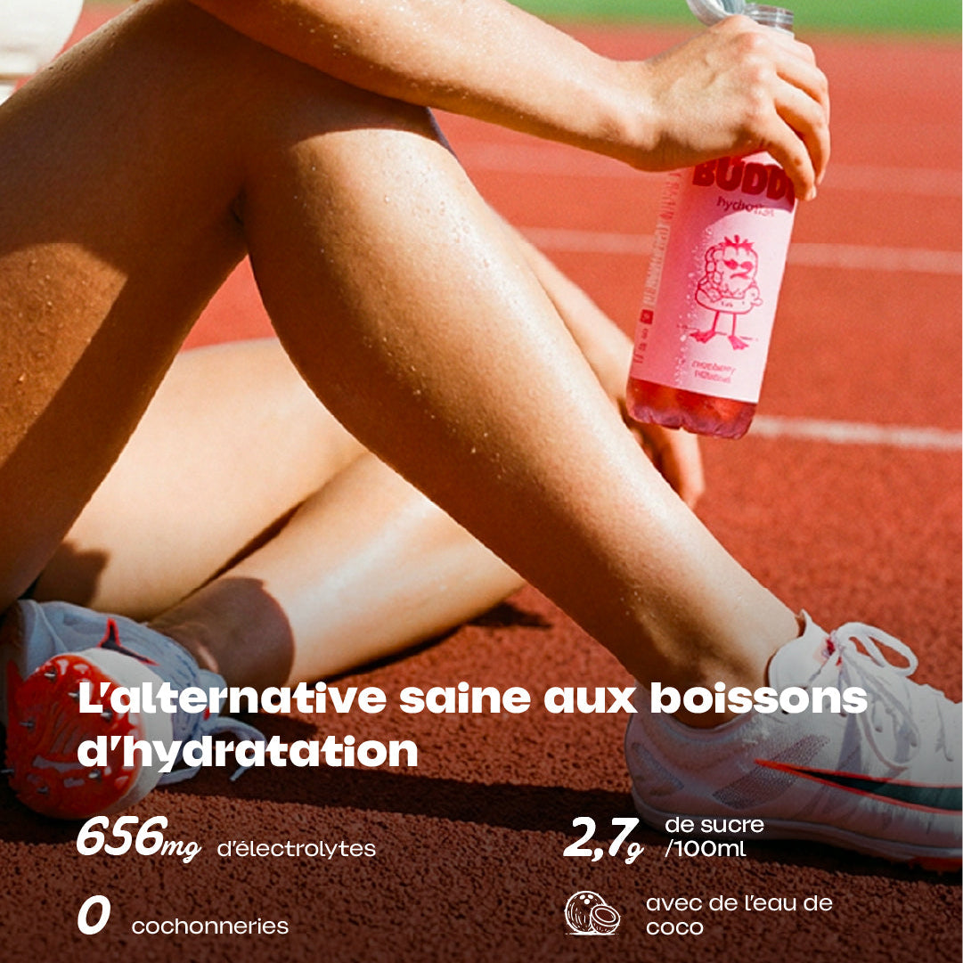 Boisson hydratante pêche Buddy, pack de 6 bouteilles