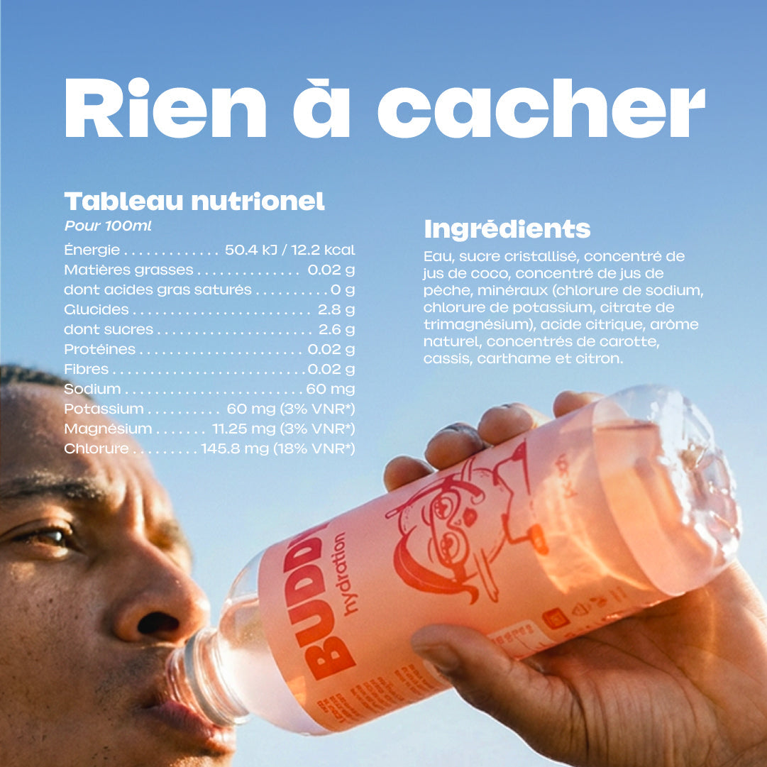 Buddy Hydratation Framboise Hibiscus, format prêt à boire